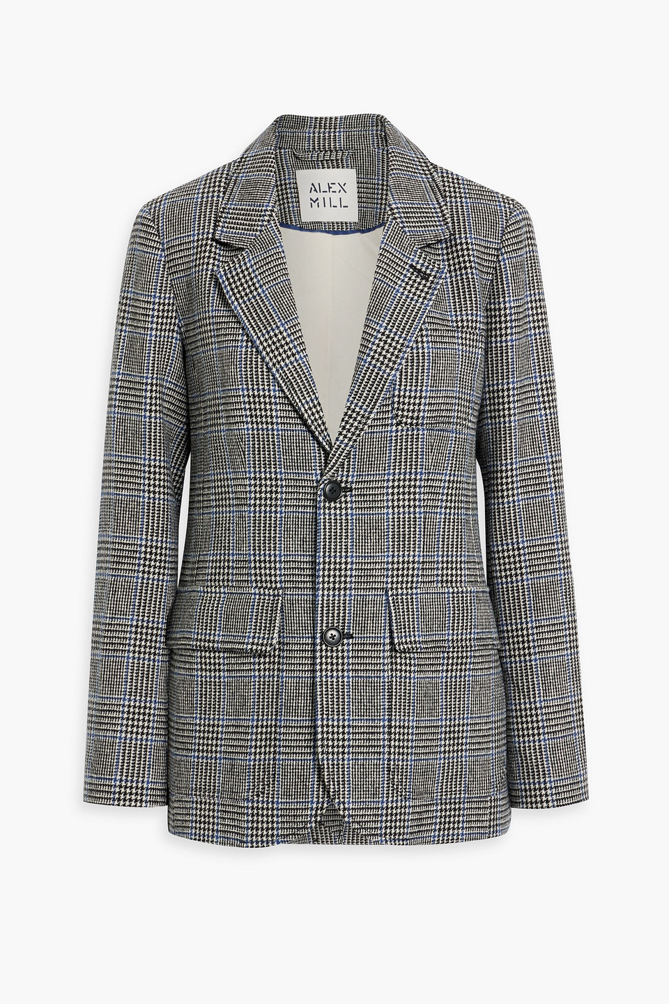 Alex Mill Blake Prince Of Wales Checked Wool-tweed Blazer In Gray