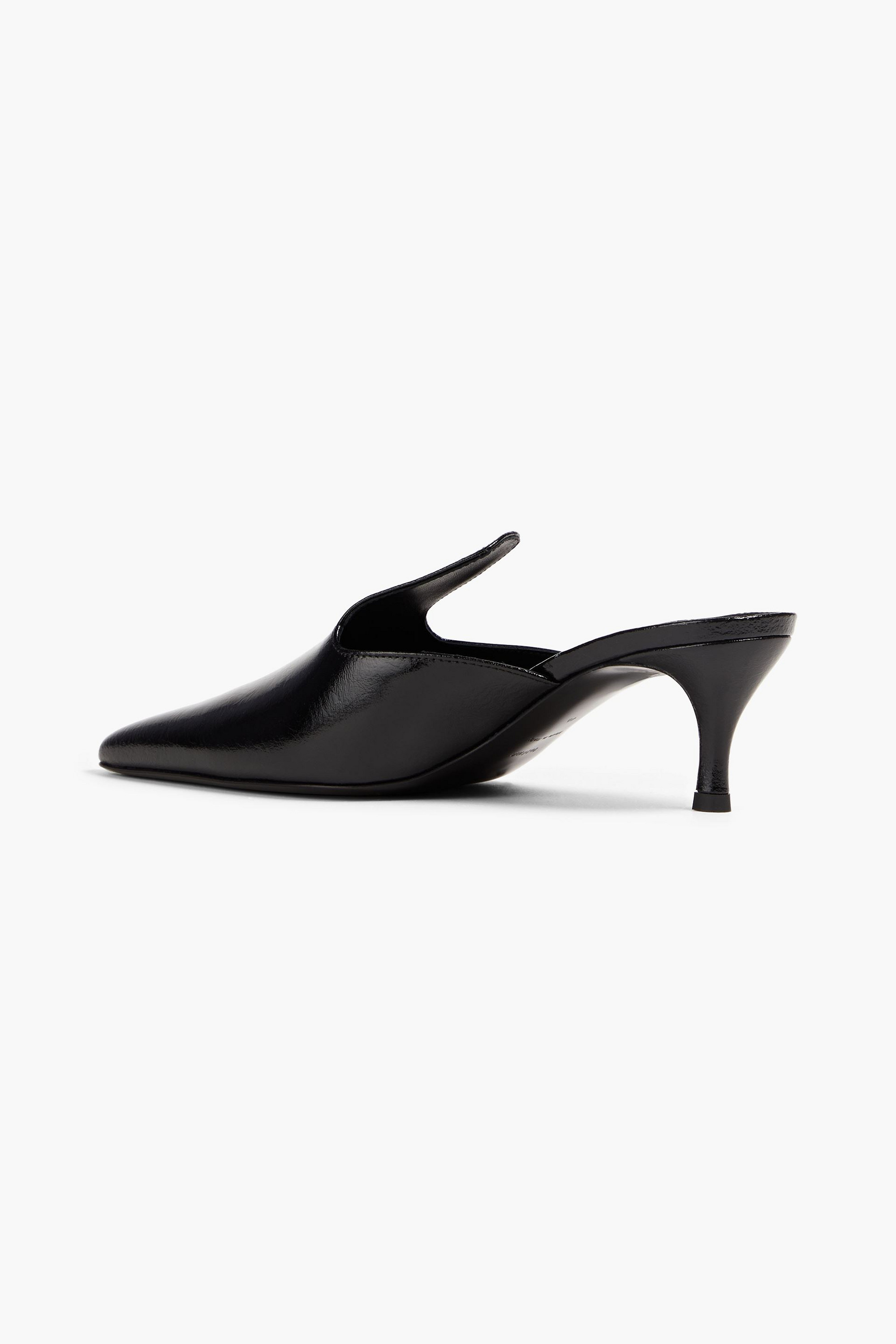 TOTEME Pencil crinkled patent-leather mules
