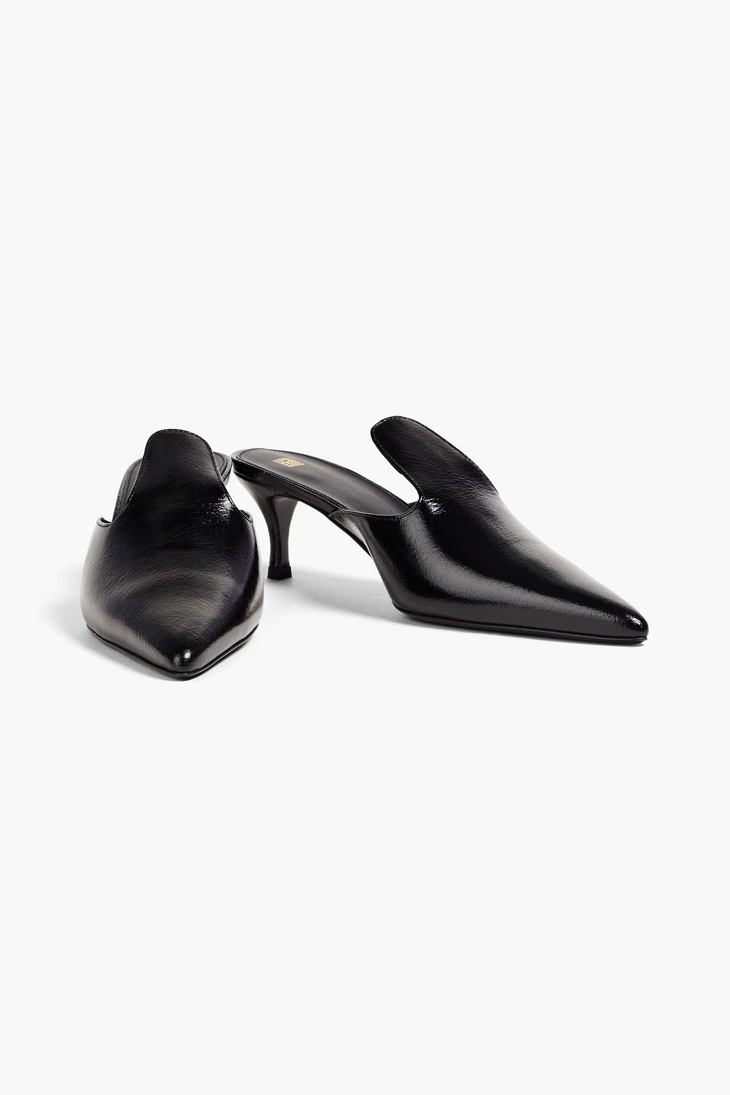 TOTEME Pencil crinkled patent-leather mules