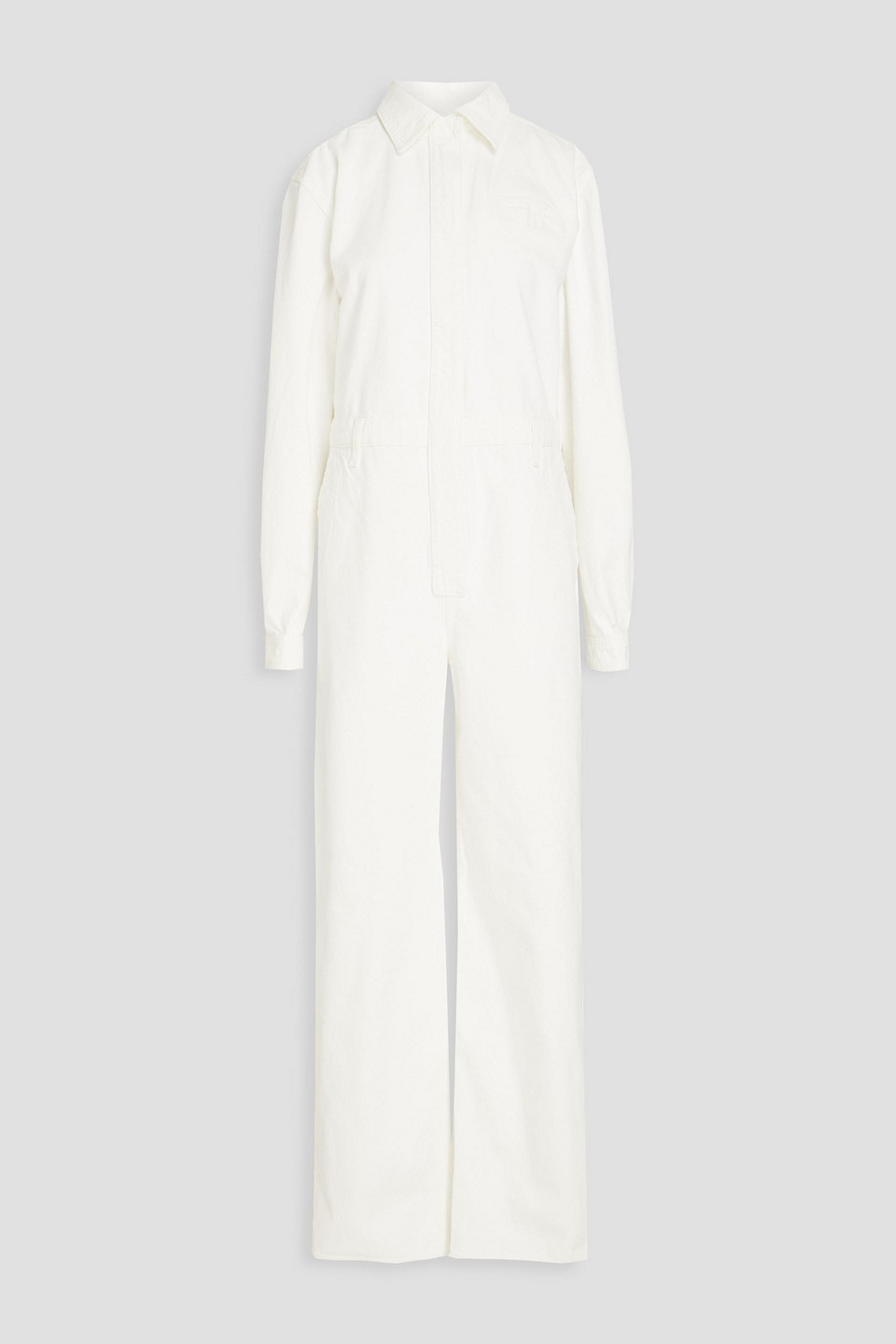 Loulou Studio Denim Jumpsuit In Ivory