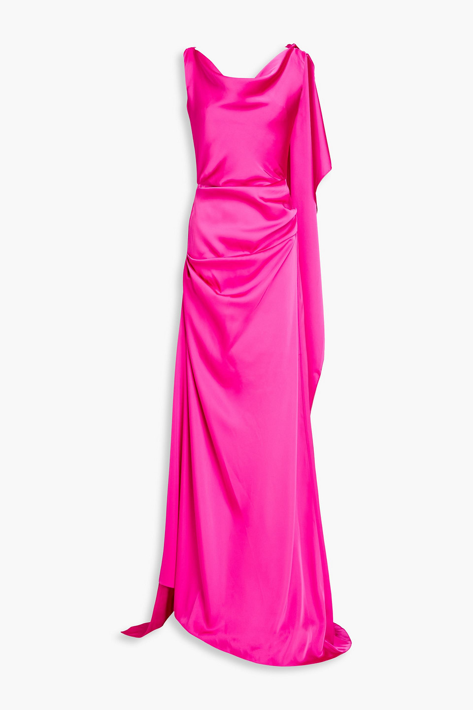 Cora draped satin gown