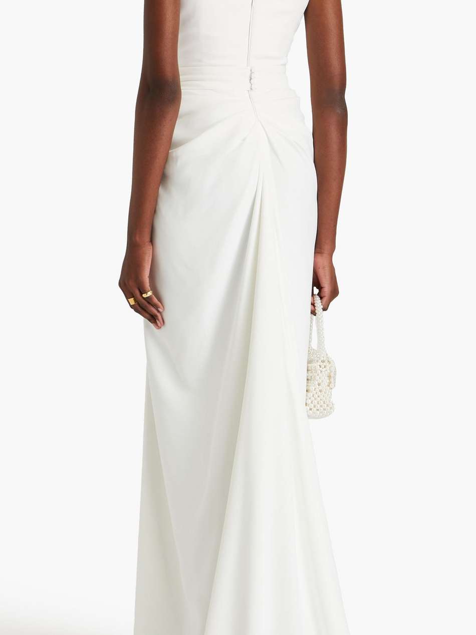 draped crepe gown