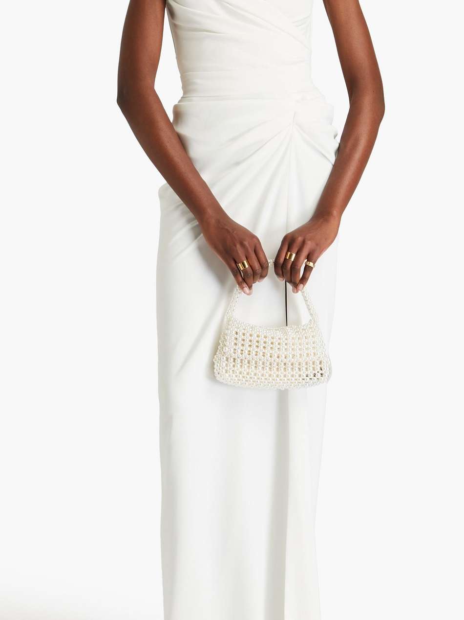 draped crepe gown
