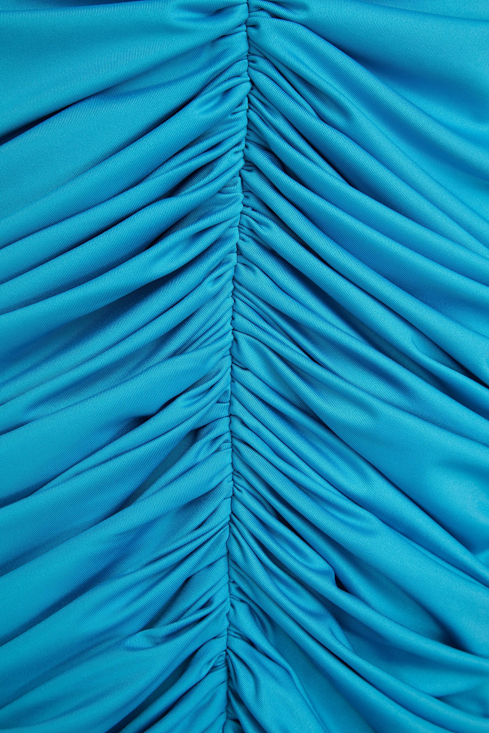 Rhea Costa Cold-shoulder Ruched Jersey Maxi Dress In Azure