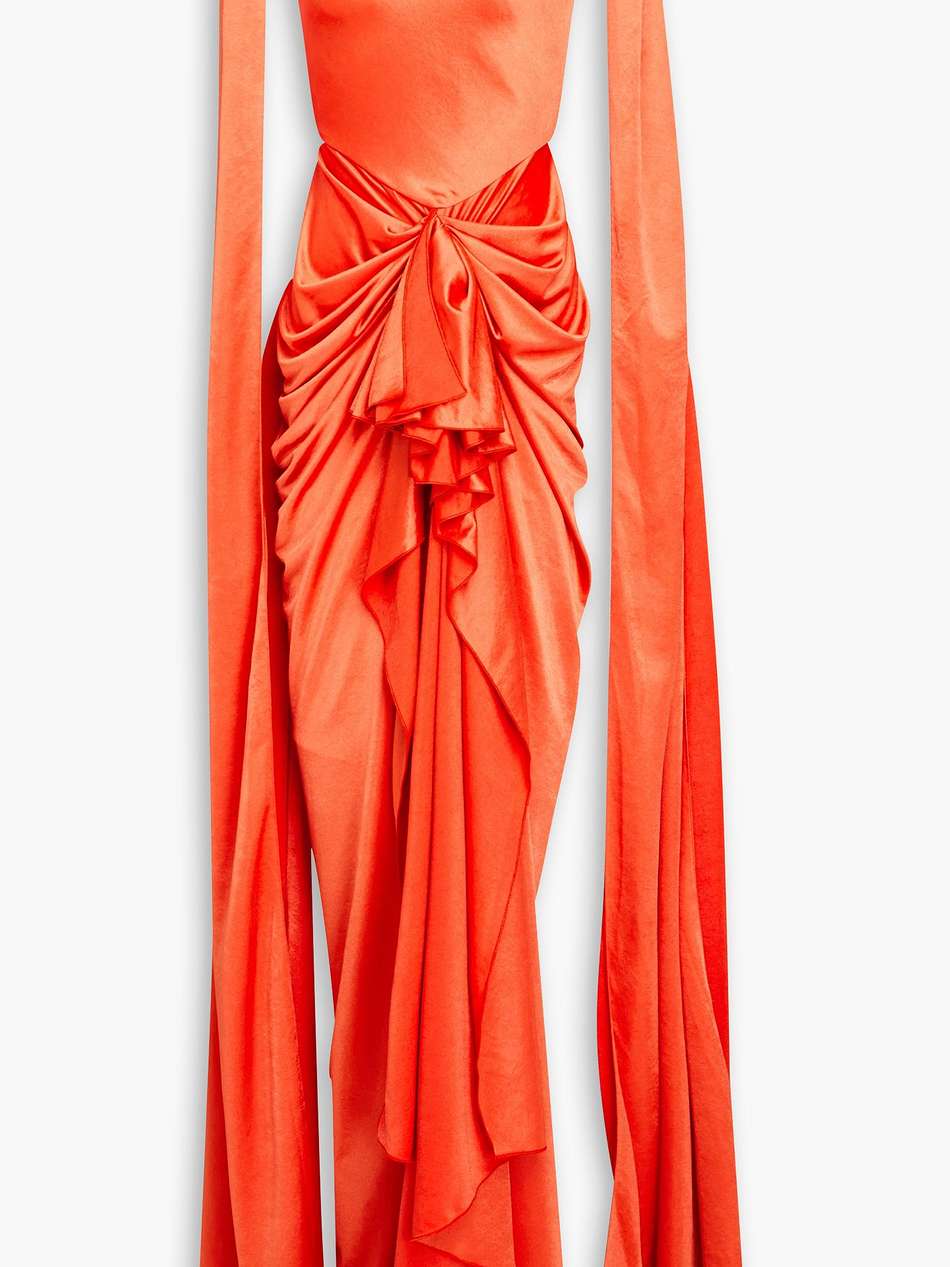 draped satin-jersey gown