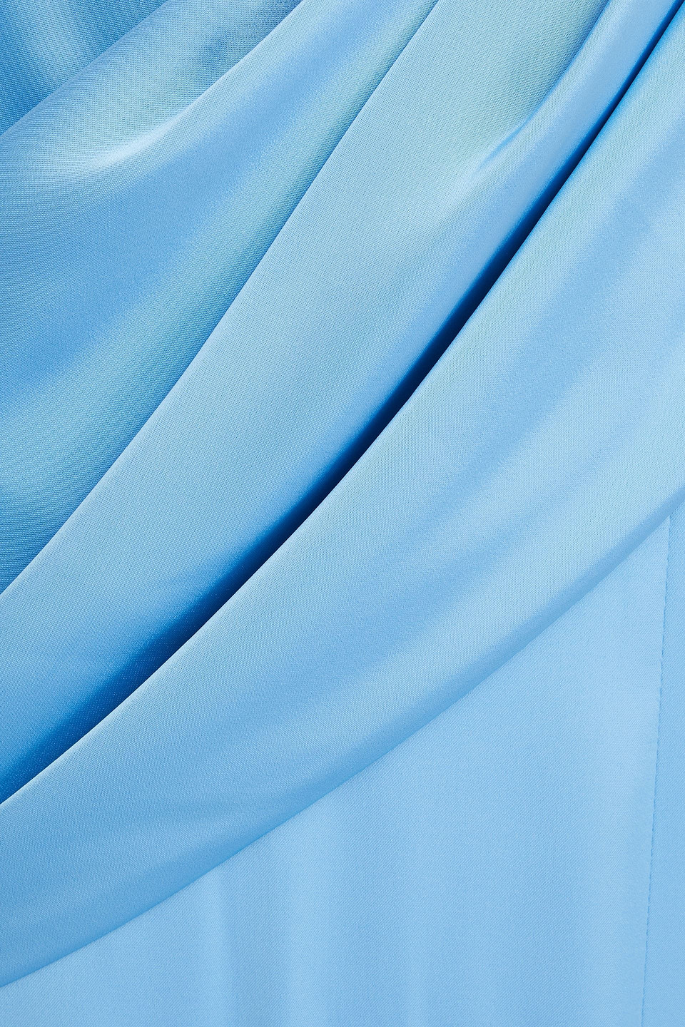 Rhea Costa Draped Pleated Satin Gown In Light Blue