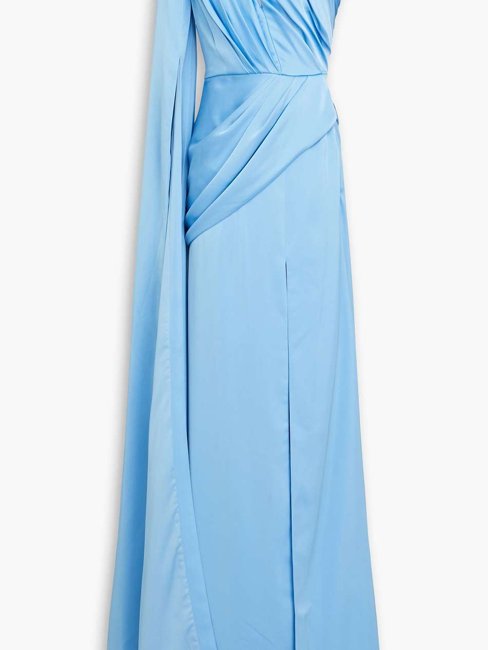 draped pleated satin gown