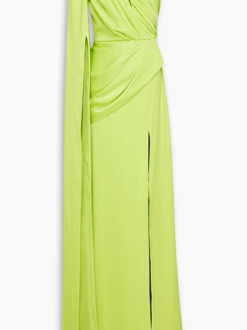 draped pleated satin gown