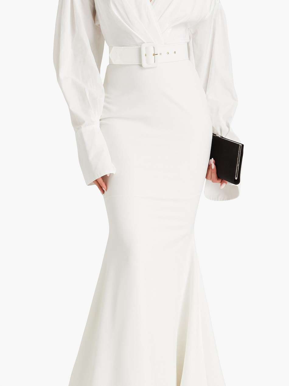 gianna pleated satin-crepe gown