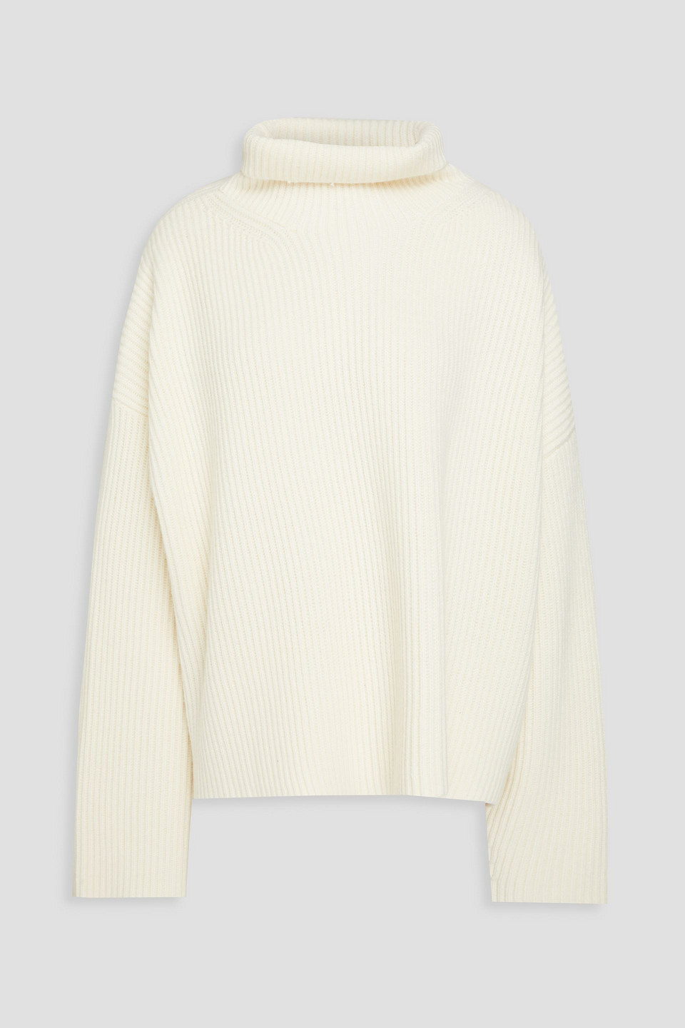 Totême Ribbed Wool-blend Turtleneck Sweater In Ivory