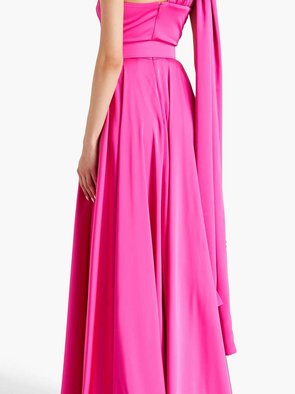 kira belted satin gown