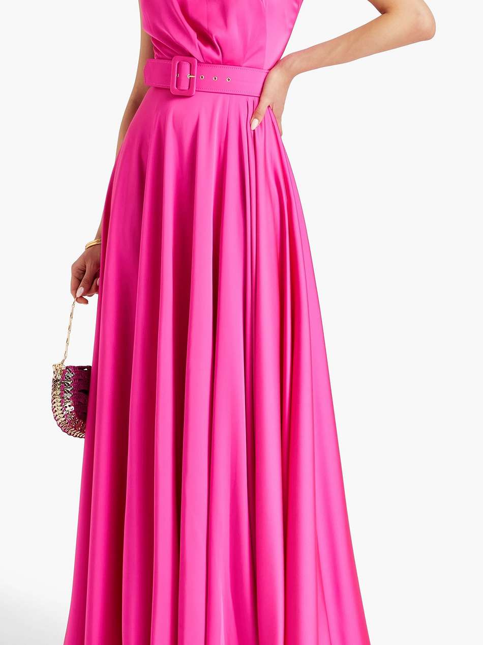 kira belted satin gown