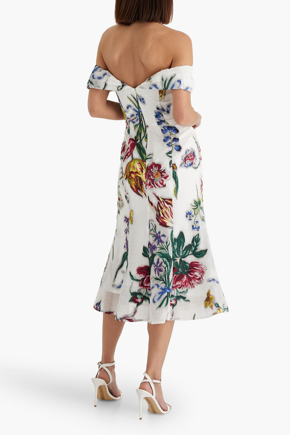  Marchesa Notte - Schulterfreies Midikleid Aus Brokat - Bunt - Us 4 