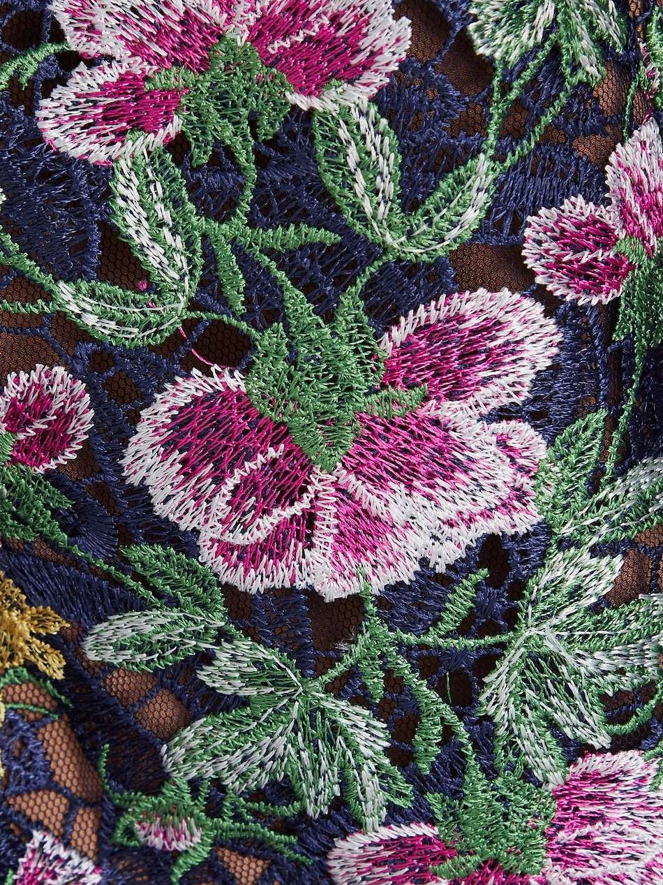 embroidered macramé lace dress