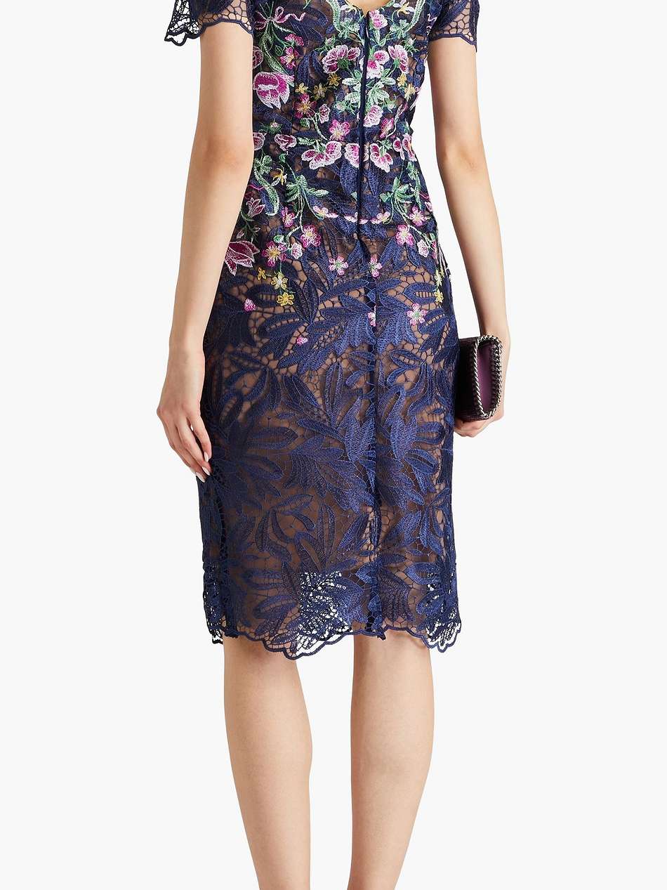 embroidered macramé lace dress