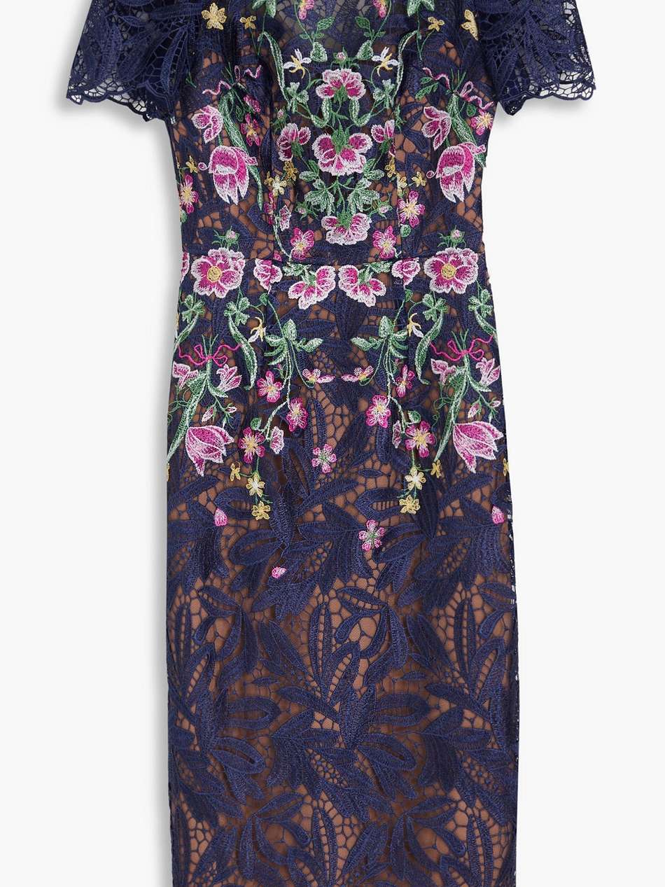 embroidered macramé lace dress