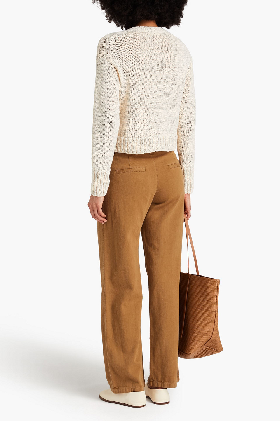 Vince Cotton, Lyocell And Linen-blend Twill Straight-leg Pants In Light Brown