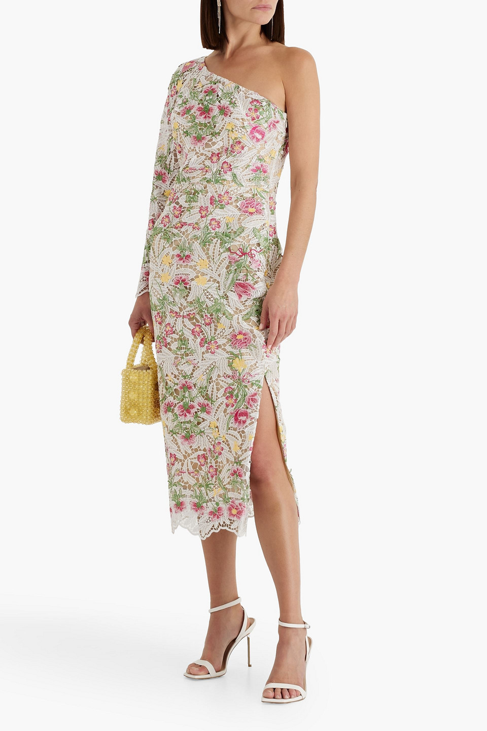 Marchesa Notte Alexis Midi Dress In Multicolor
