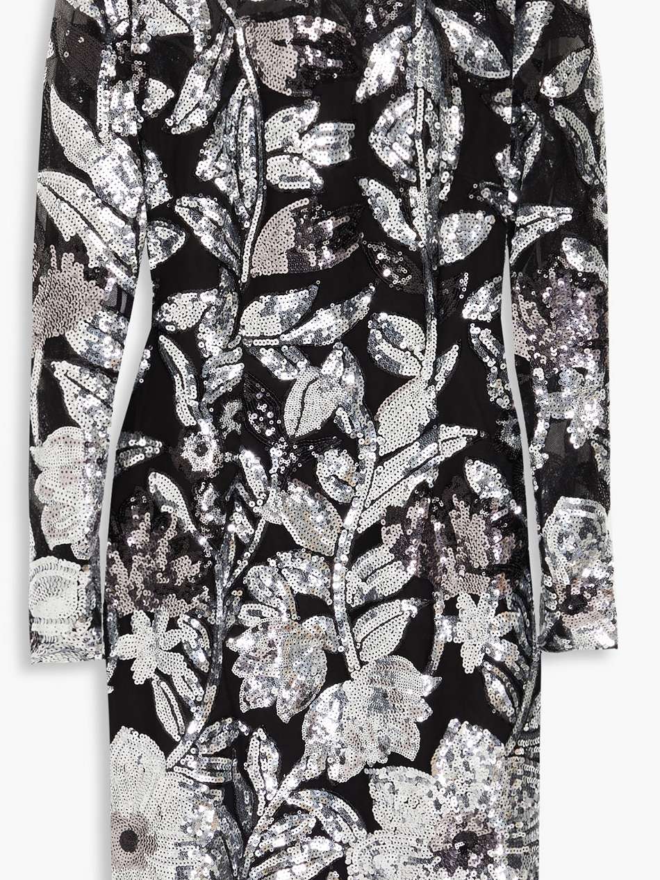 sequin-embellished tulle mini dress