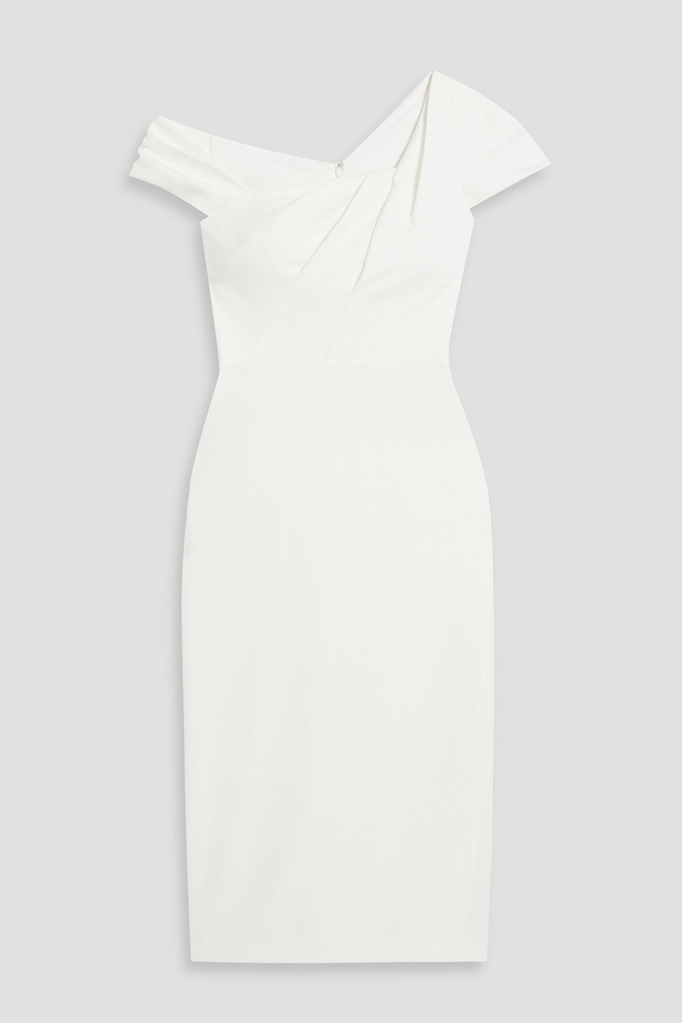 Pleated crepe midi dress