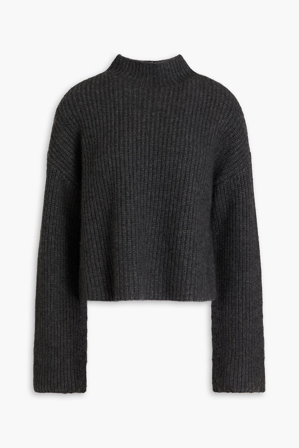 Loulou Studio Faro Ribbed Cashmere Turtleneck Sweater In Anthracite