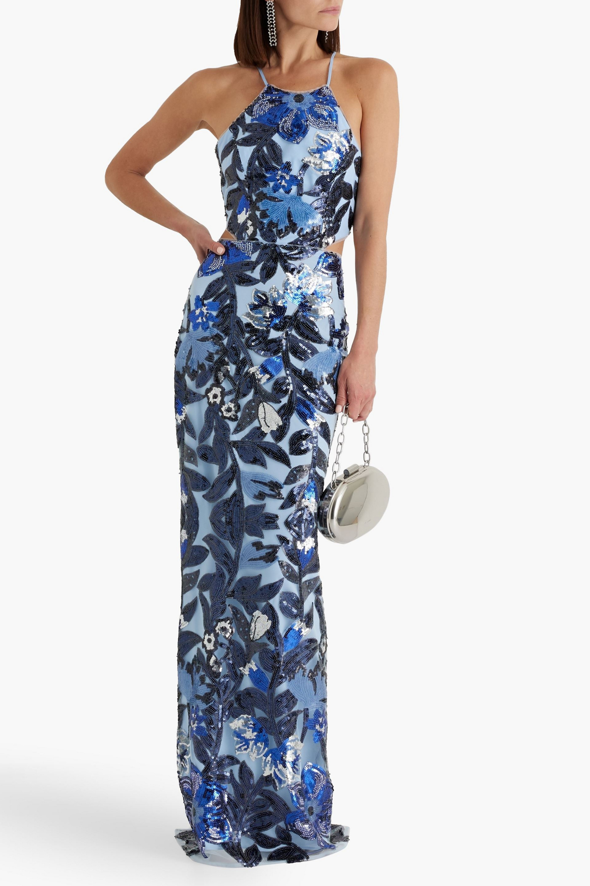 MARCHESA NOTTE Sequin-embellished tulle gown