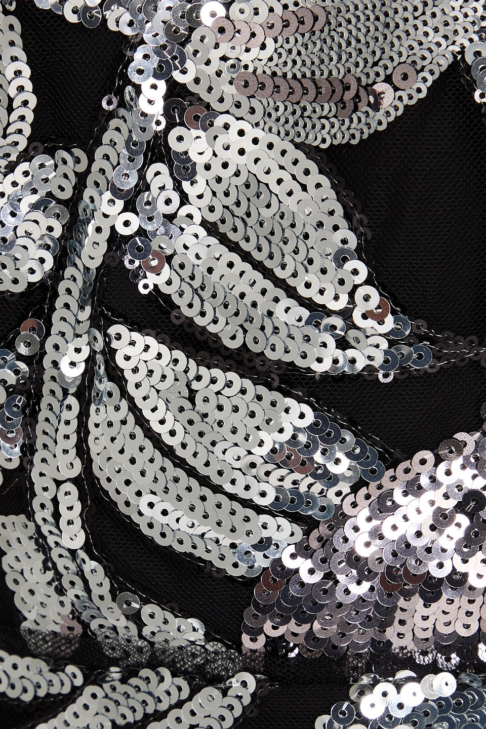 Marchesa Notte Cutout Sequined Tulle Maxi Dress In Black