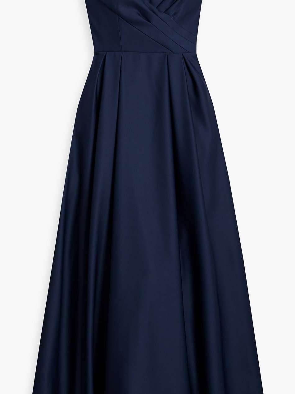 pleated duchesse-satin gown