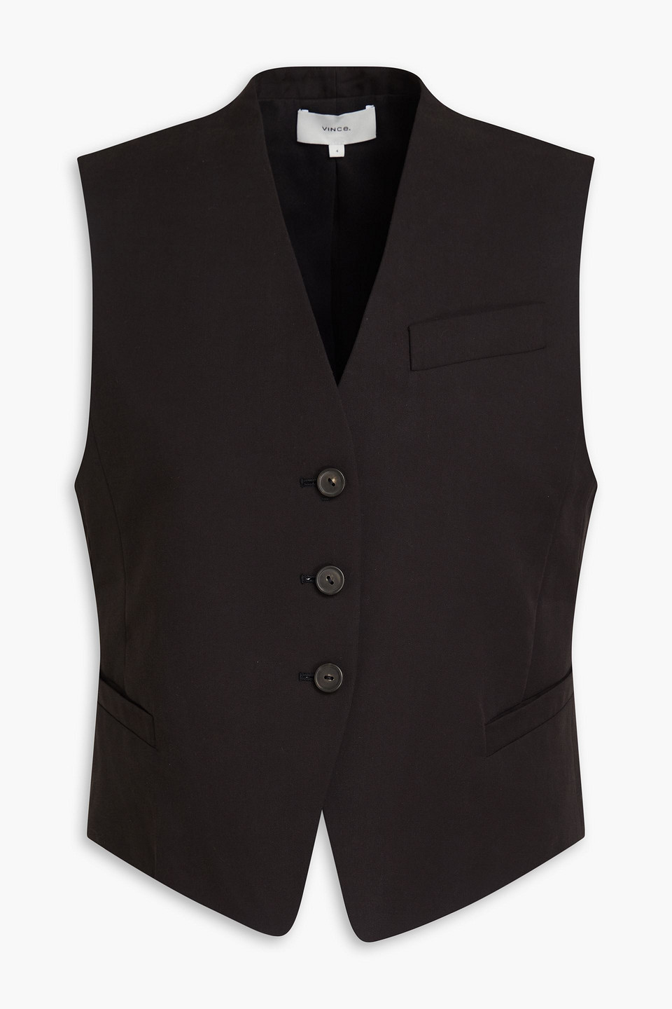 Vince Tencel-blend™ Twill Waistcoat In Black