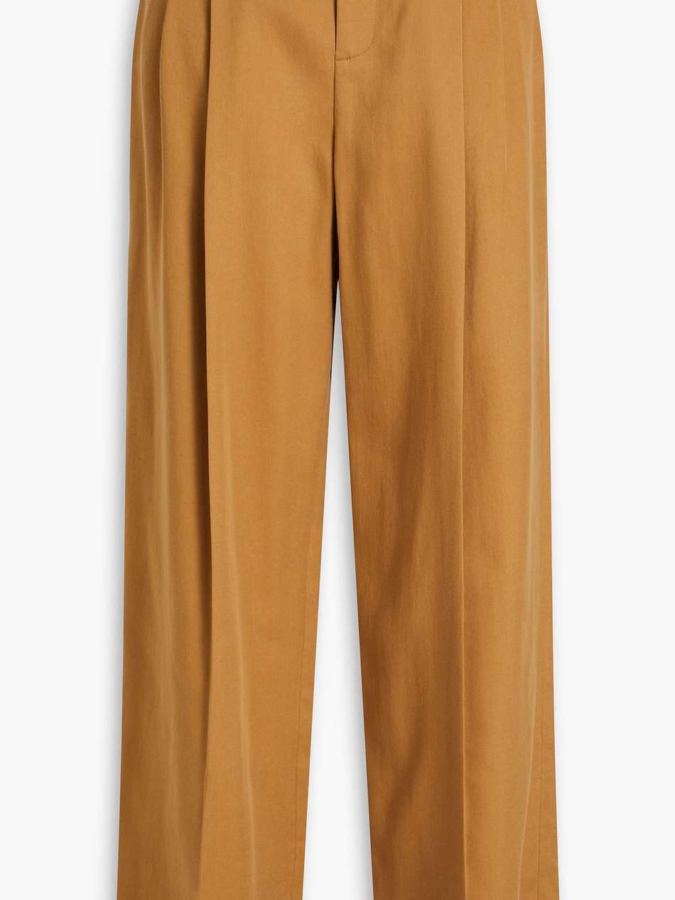 pleated tencel™ lyocell-blend twill wide-leg pants