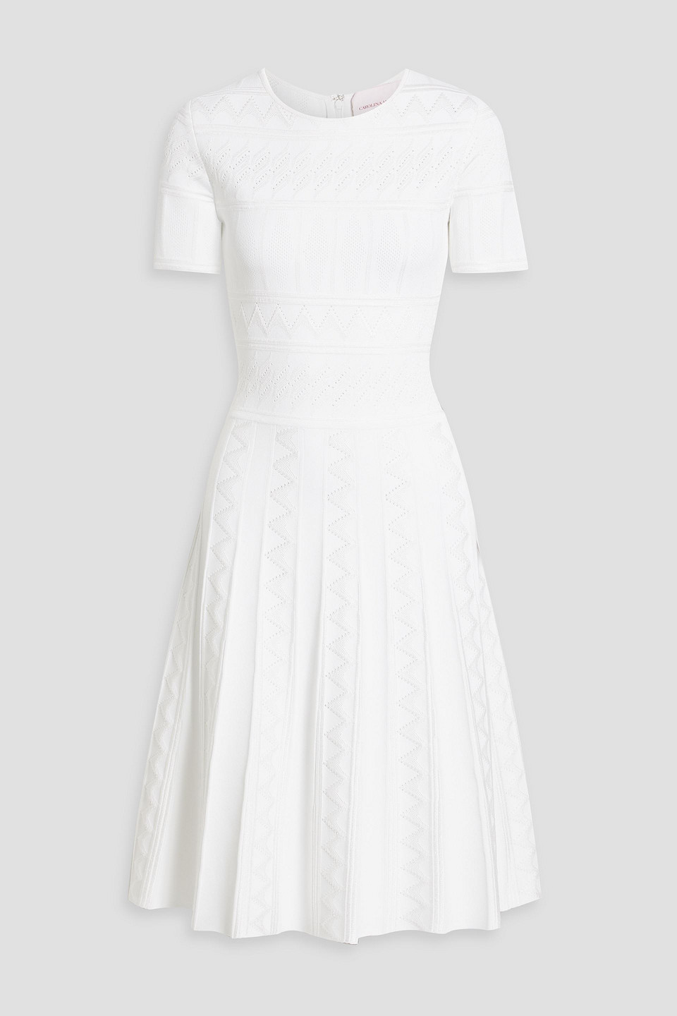 Carolina Herrera Pointelle-knit Dress In White