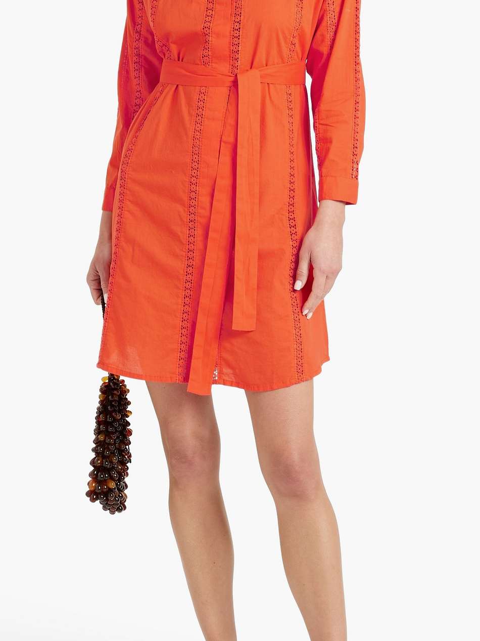 emily crochet-trimmed cotton mini shirt dress