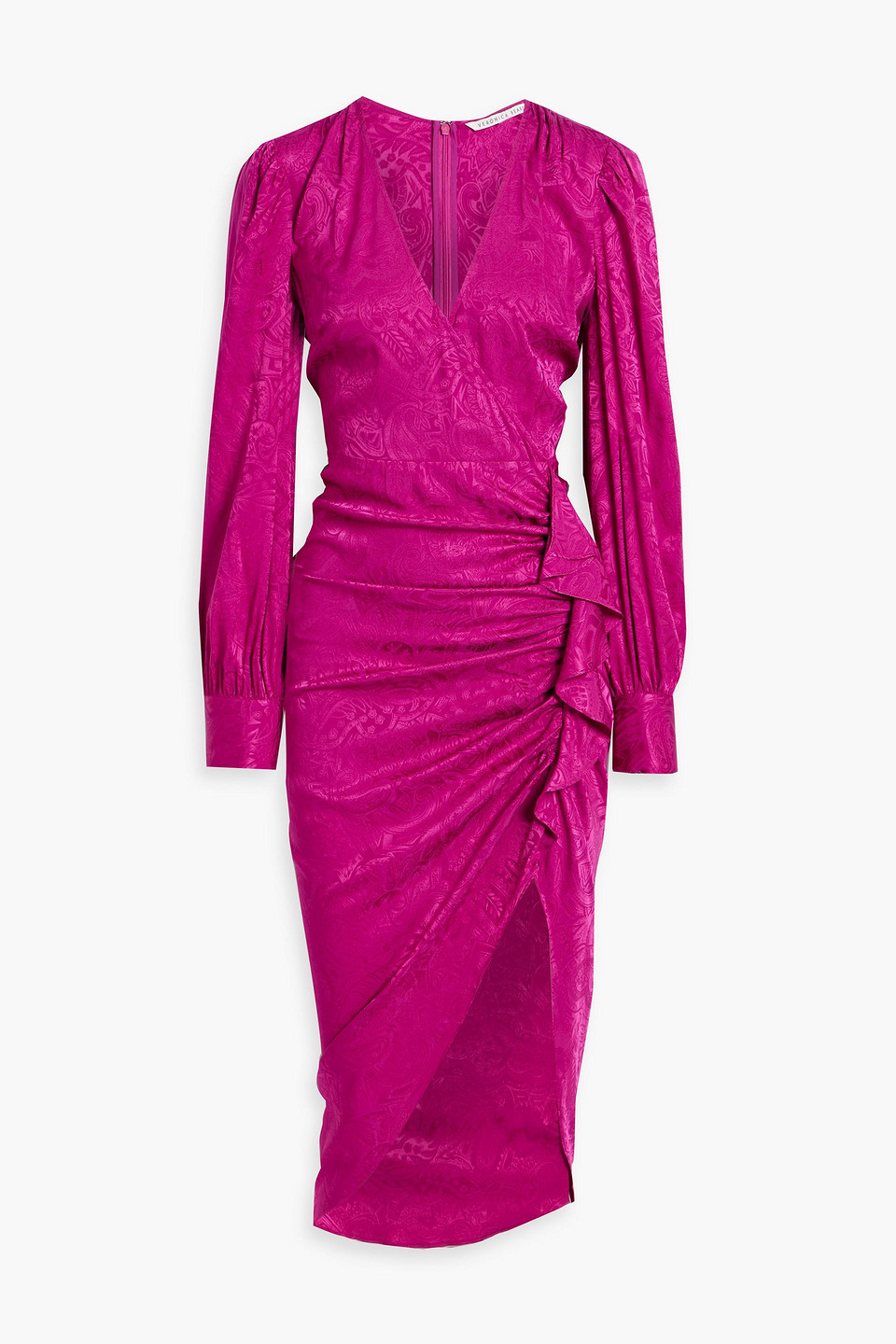 Weiss wrap-effect silk-blend jacquard midi dress