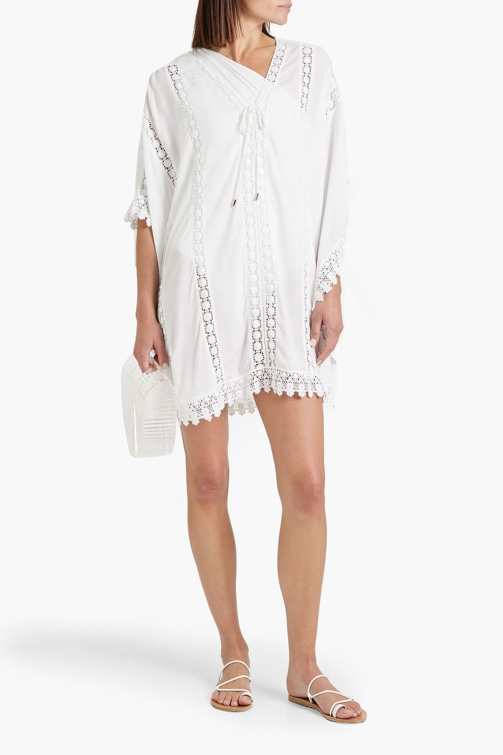 MELISSA ODABASH Cindy crochet-trimmed voile kaftan