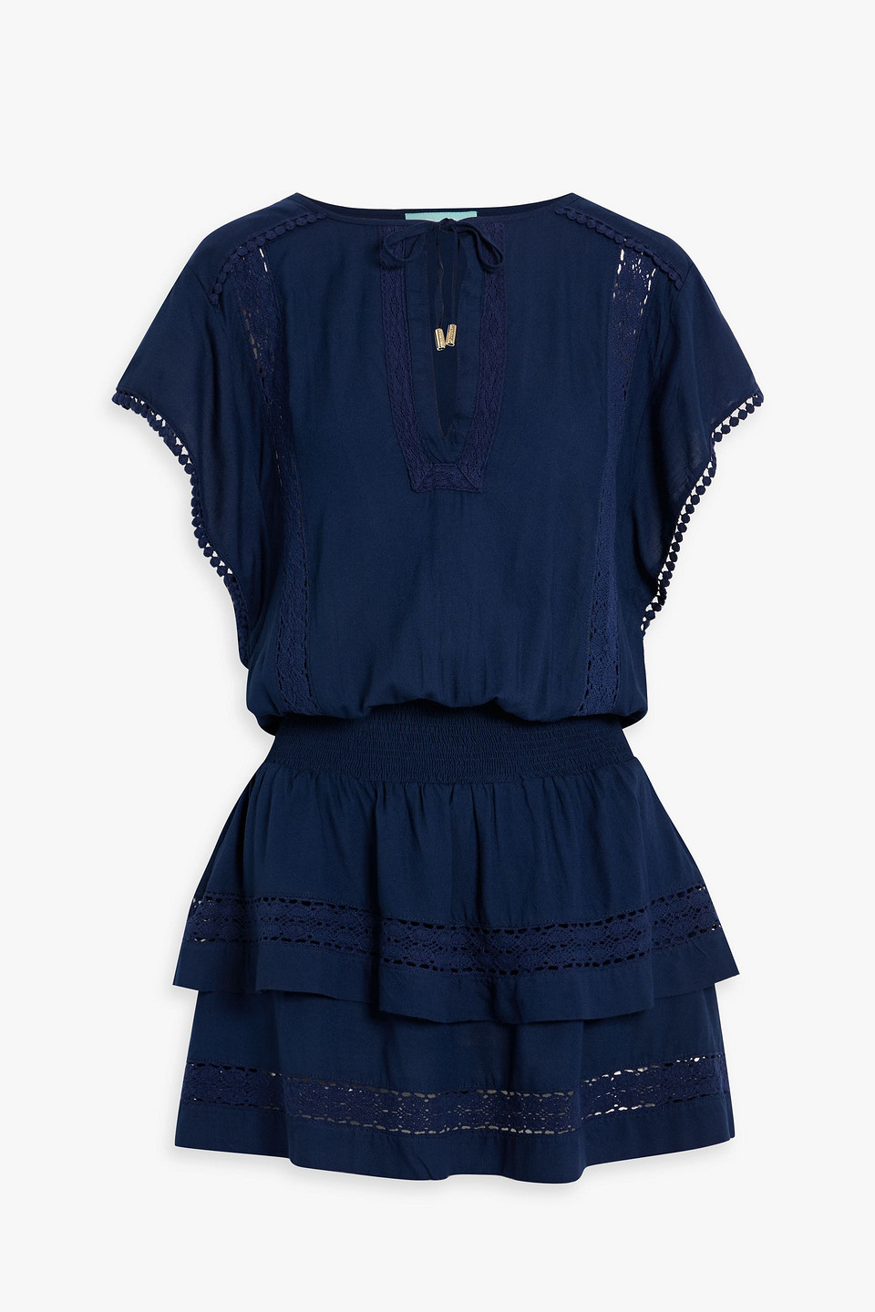 Melissa Odabash Georgie Embroidered Minidress In Navy