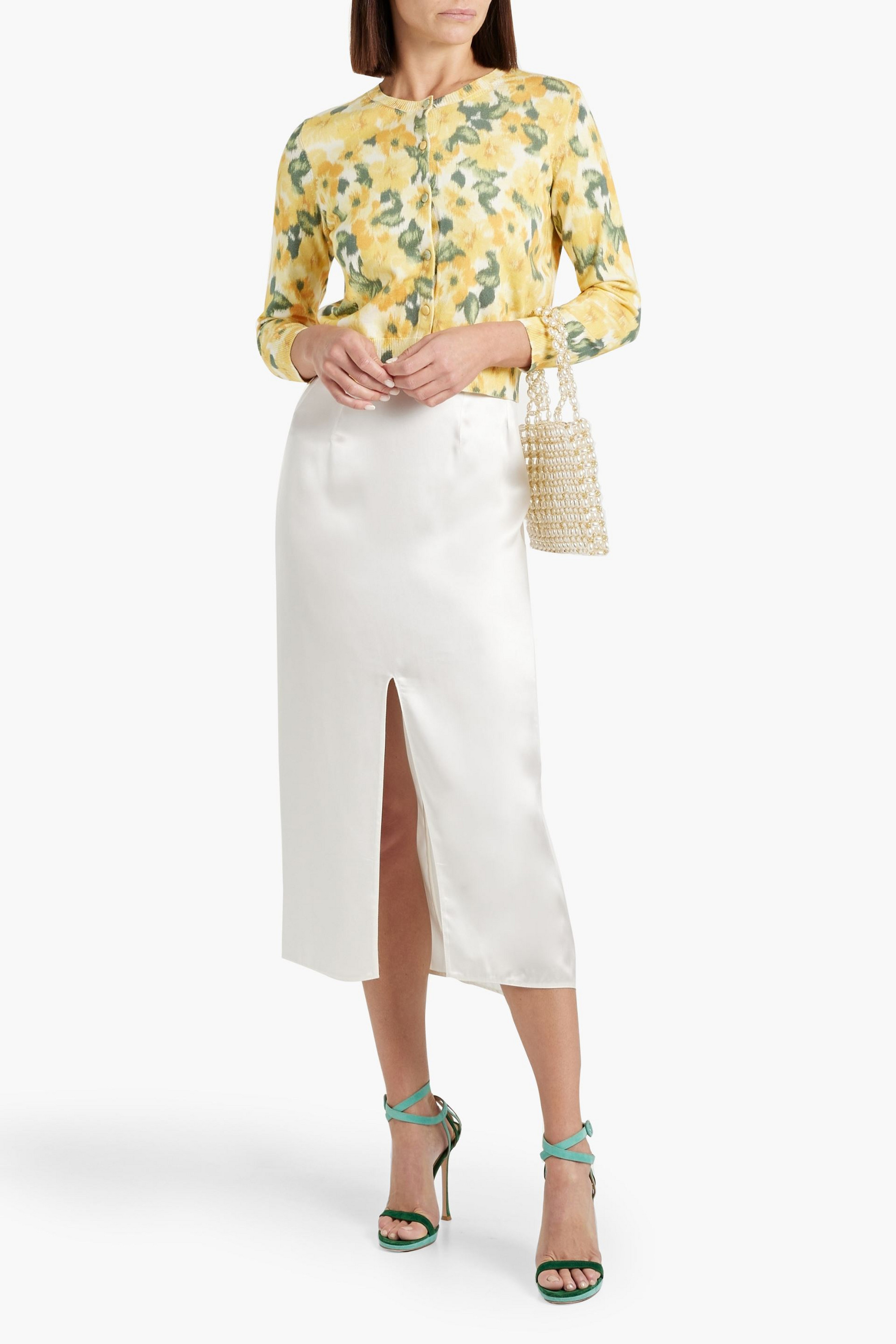 Carolina Herrera Floral-print silk and cotton-blend cardigan