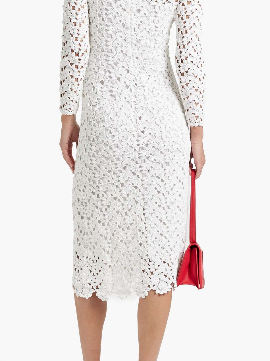 crocheted cotton midi dress