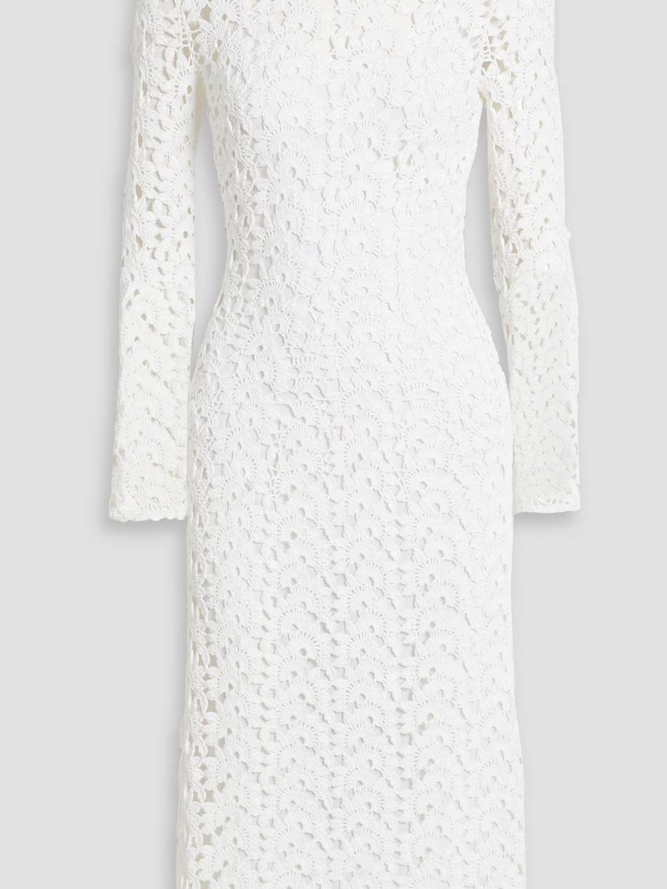 crocheted cotton midi dress