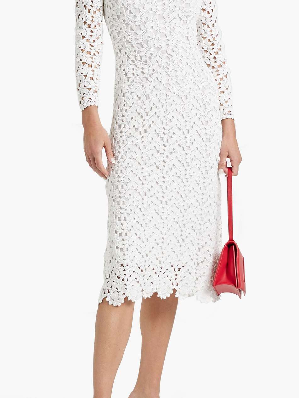crocheted cotton midi dress