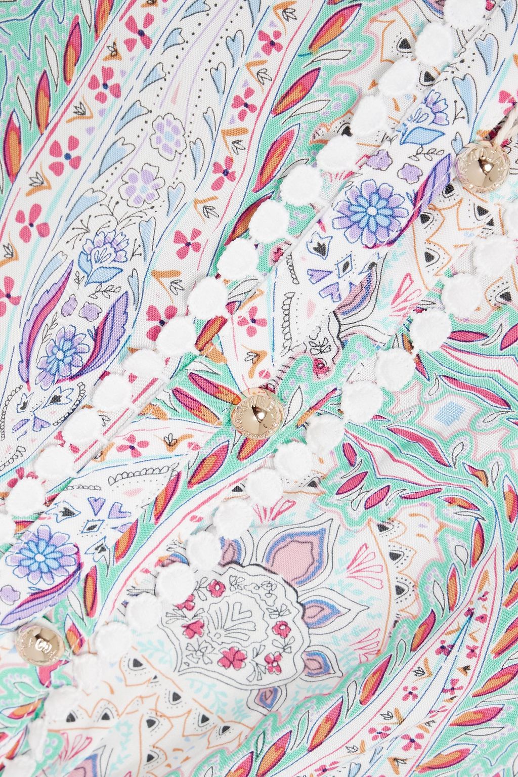 MELISSA ODABASH Rosa picot-trimmed paisley-print voile mini dress