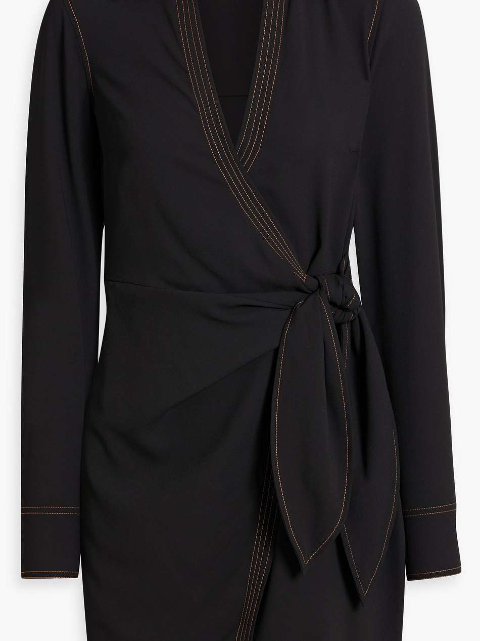 crepe de chine mini wrap dress