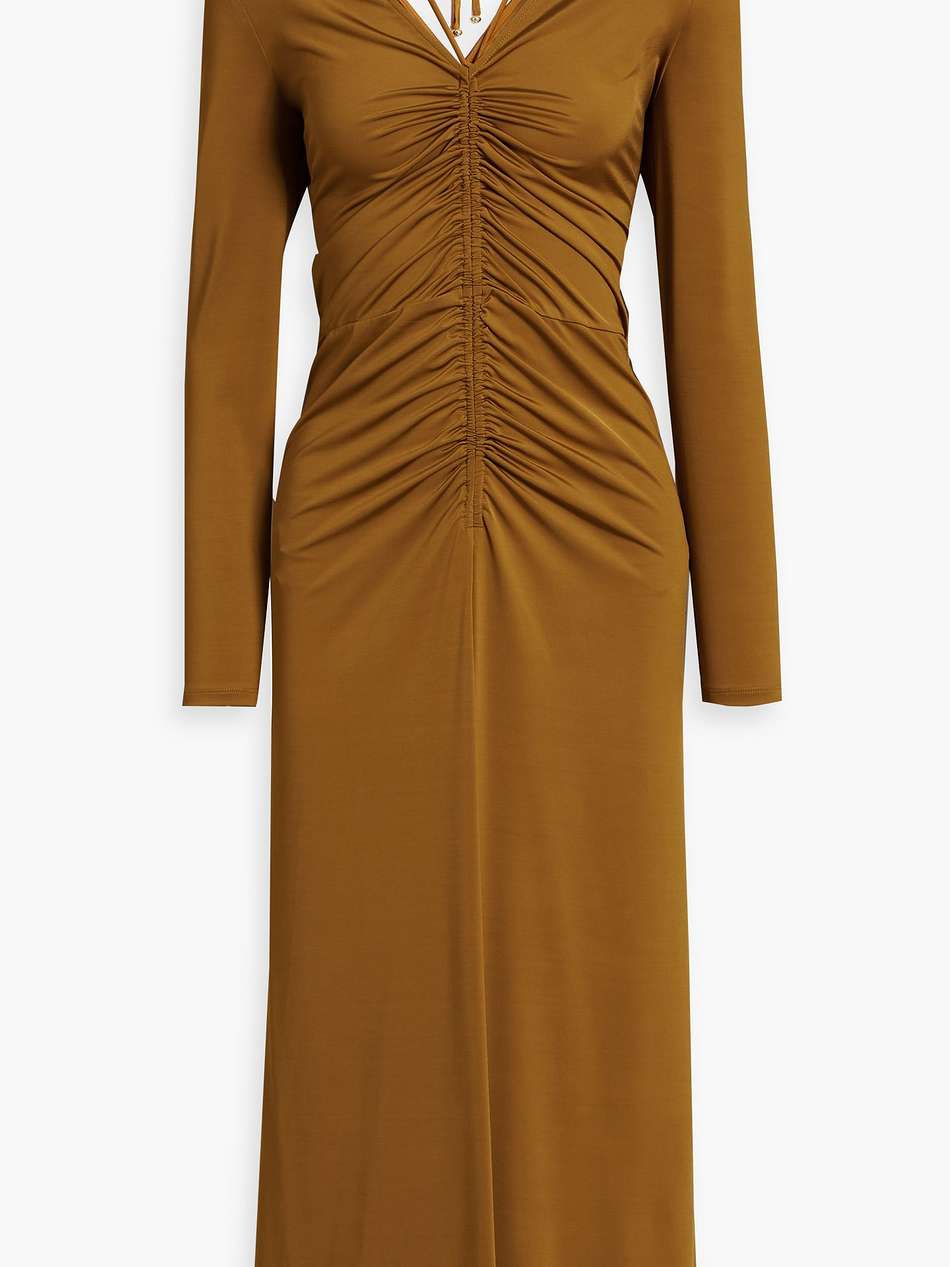 gilbert ruched stretch-jersey midi dress