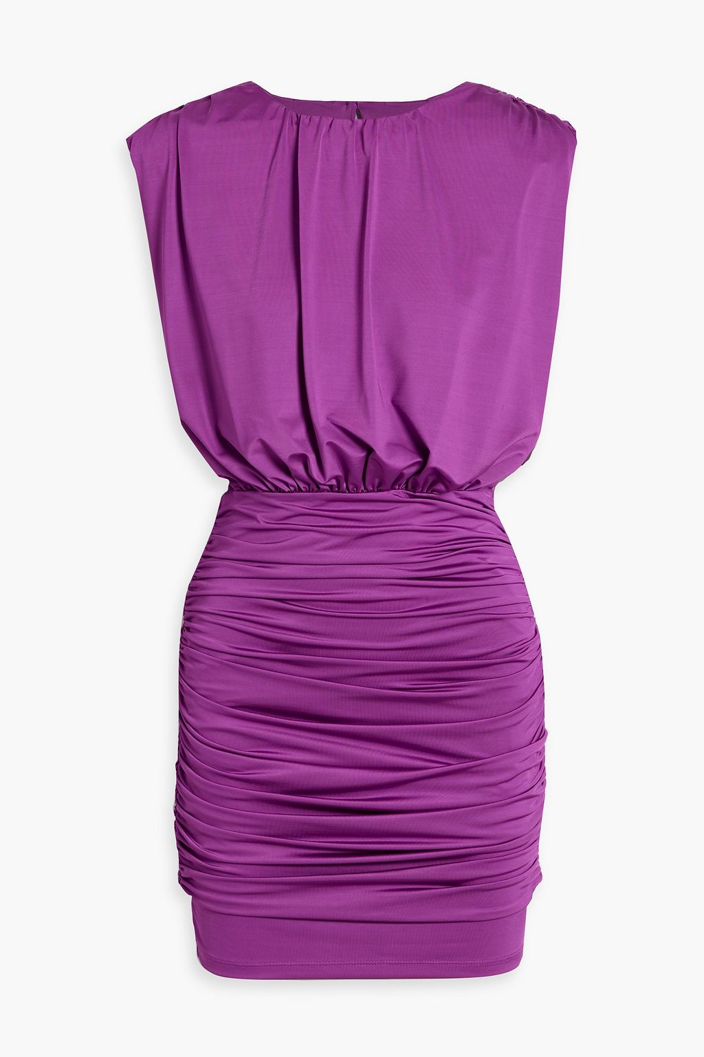 VERONICA BEARD Bora ruched stretch-satin mini dress | THE OUTNET