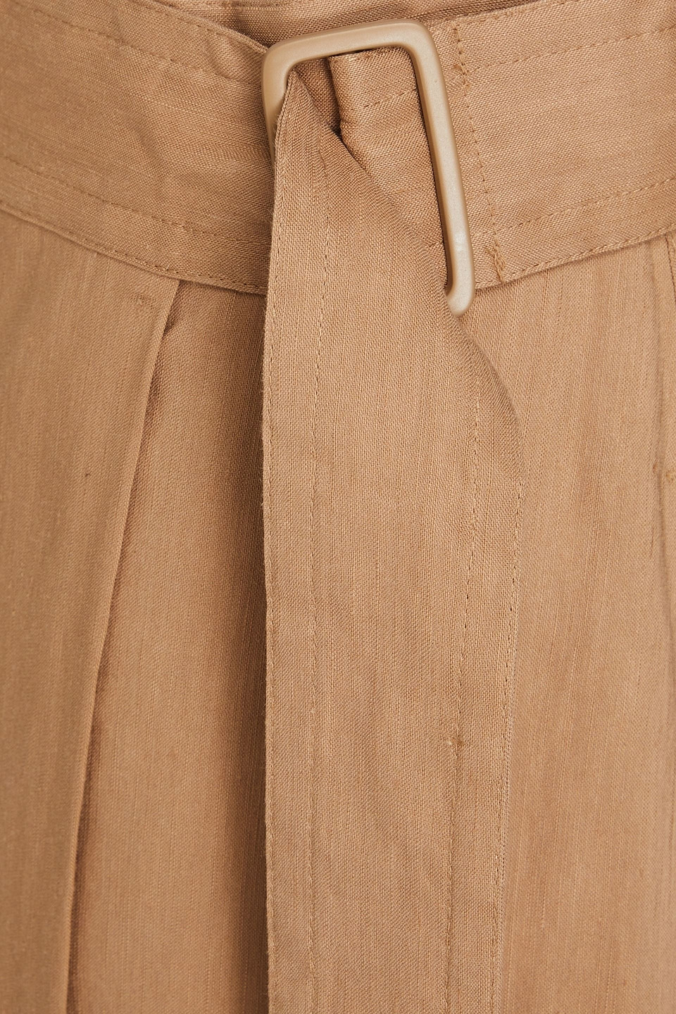 Vince Linen-blend Midi Wrap Skirt In Neutral