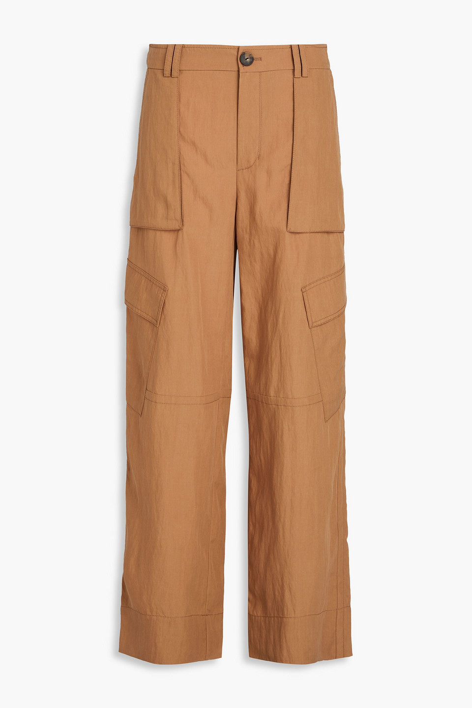 Vince Wide-leg Tencel Cargo Pants In Brown