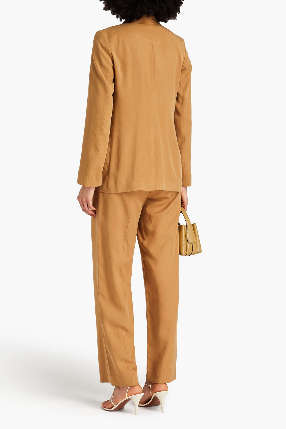 Vince Lyocell-blend Twill Blazer In Camel