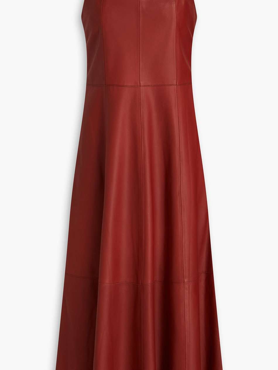 leather midi dress