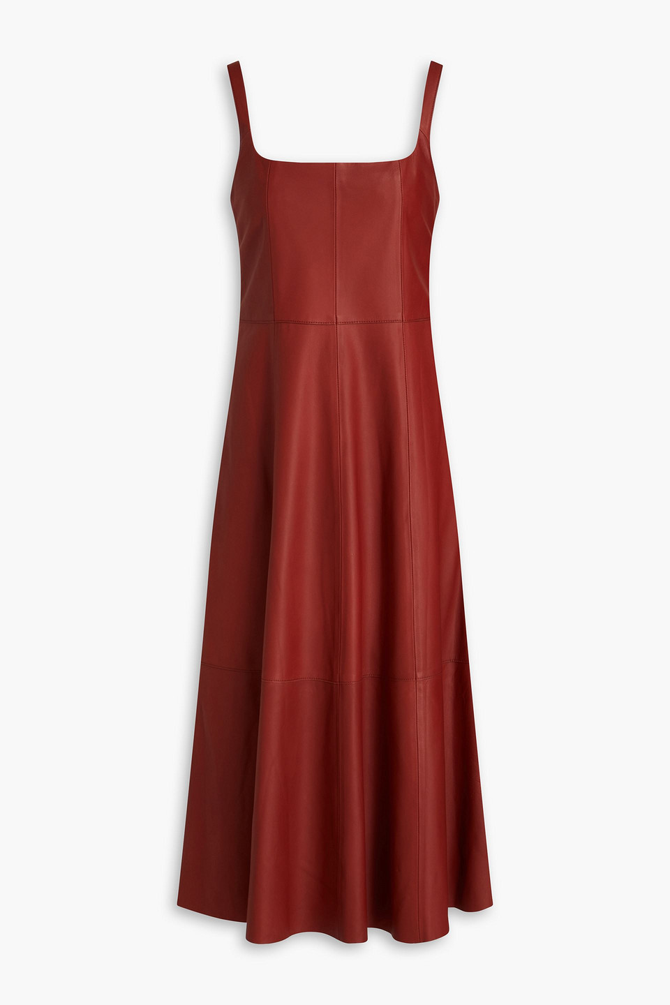 . Leather midi dress