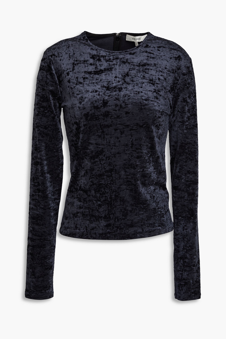 FRAME - Crushed-velvet top - Black - XL
