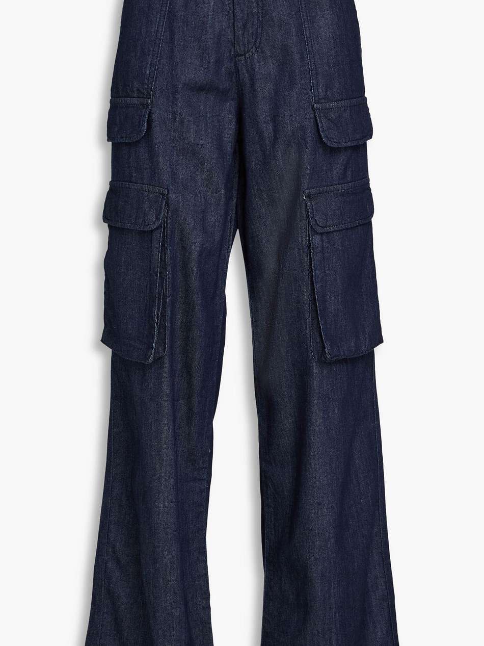 high-rise cargo jeans